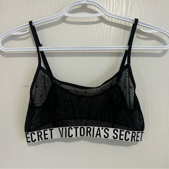 Victoria Secret Mesh Heart Black Bralette - Picture 1 of 3